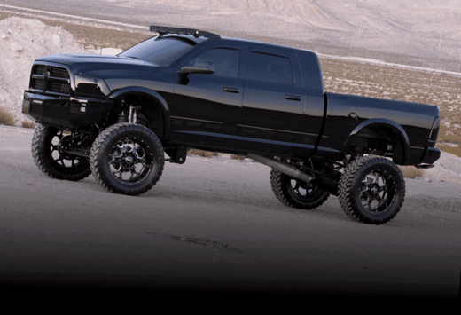 A Tall Black Truck Built To Shine